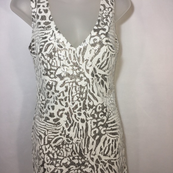 Party dress. Silver and White Forever 21 Sz S - Picture 3 of 8